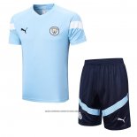 Fato de Treino Manchester City Manga Curta 2022-2023 Azul - Calcas Curta