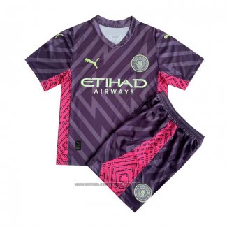 Camisola Manchester City Goleiro Crianca 2023-2024 Purpura