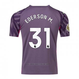 Camisola Manchester City Jogador Ederson M. Goleiro 2023-2024 Purpura