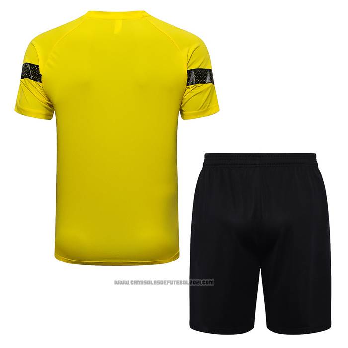 Fato de Treino Dortmund Manga Curta 2022-2023 Amarelo - Calcas Curta